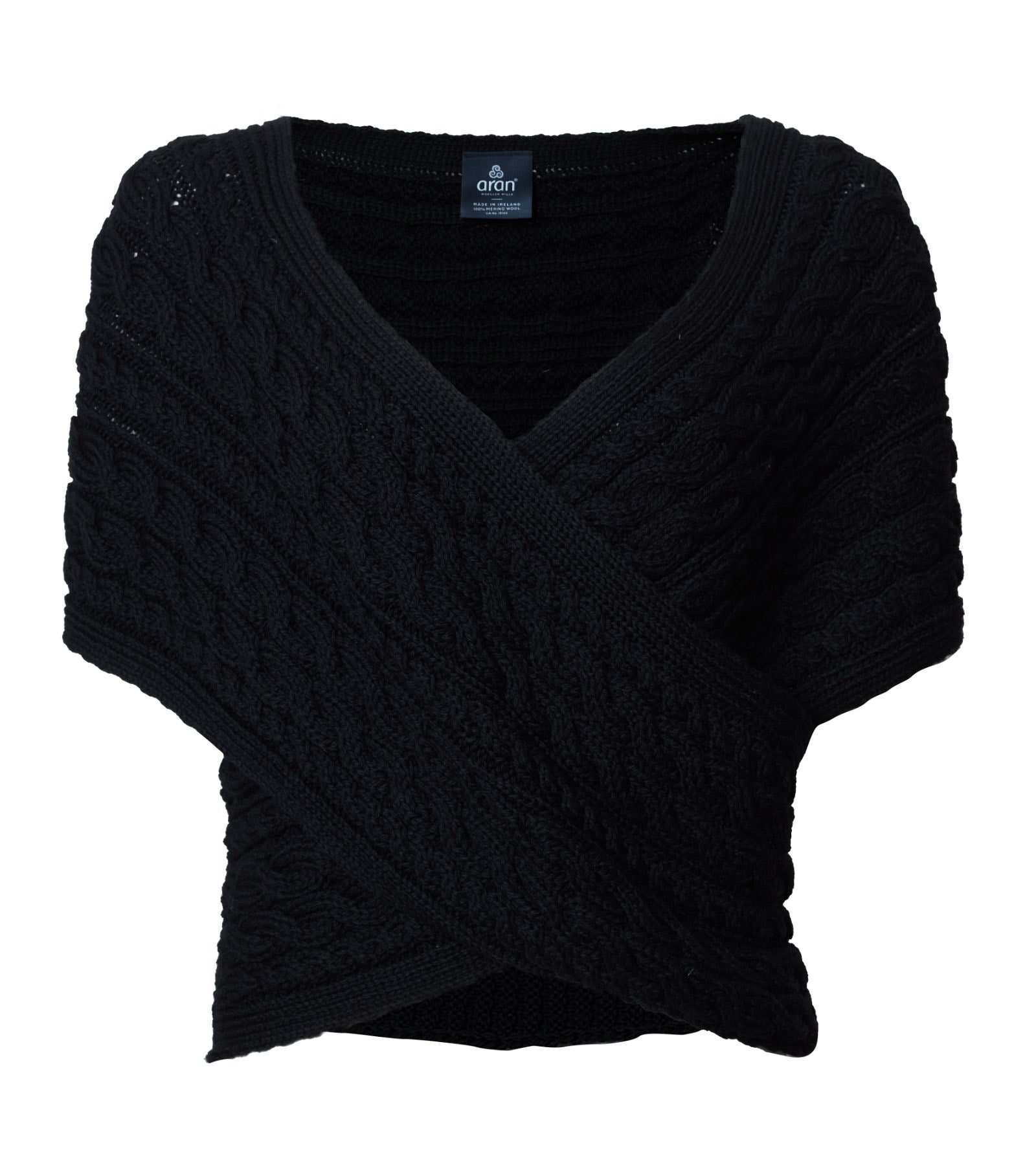 Aran Crossover Wrap | Black