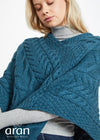 Aran Super Soft Poncho | Irish Sea