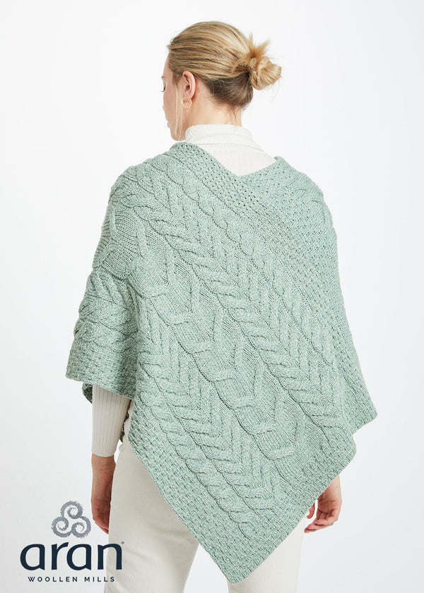 Aran Super Soft Poncho | Mint