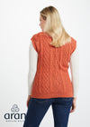 Aran V Neck Vest | Orange - Clearance