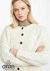 Handknit Aran Lumber Cardigan | Natural