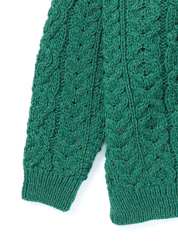 Kids Aran Sweater | Green - Clearance