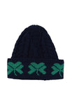 Aran Shamrock hat navy