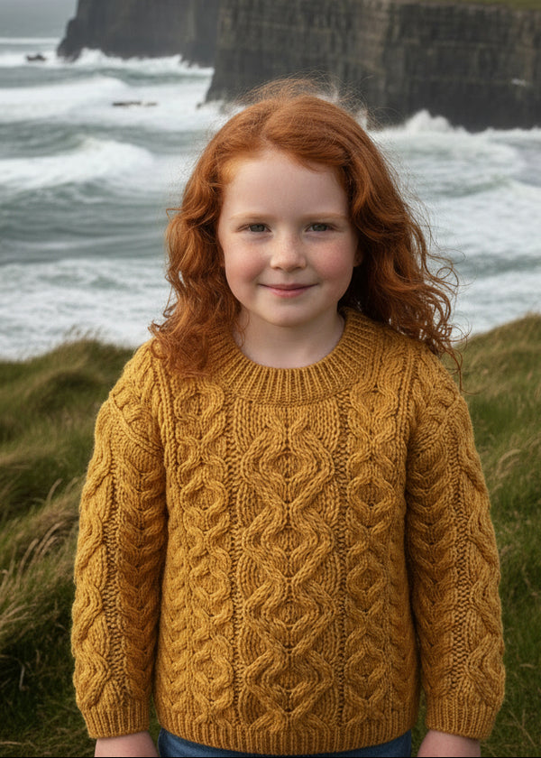 Kids Aran Sweater | Sunflower