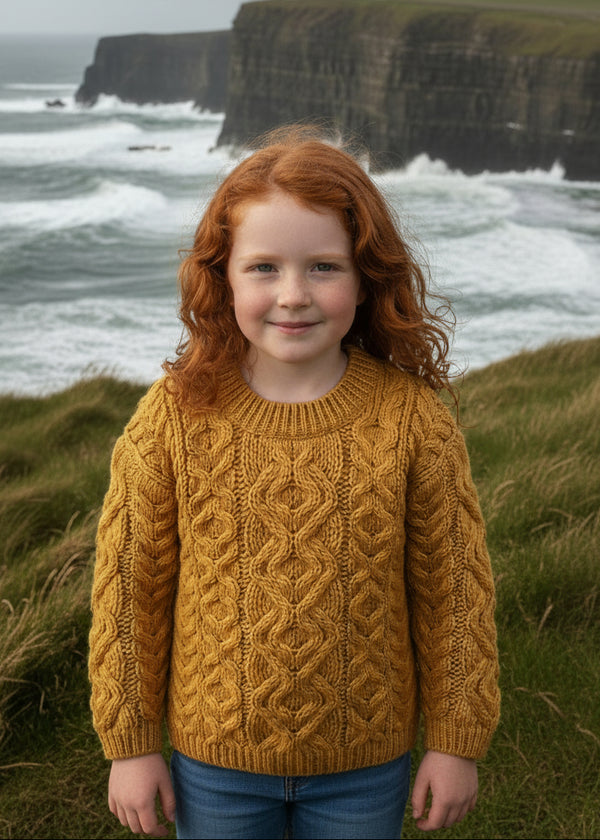 Kids Aran Sweater | Sunflower