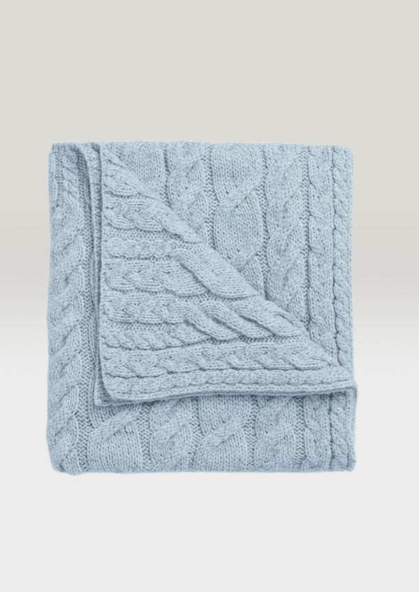 Aran Supersoft Blanket - Ocean Grey
