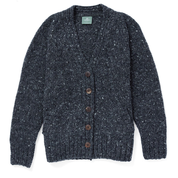 Ladies' Donegal Cardigan with Side Pockets - Charcoal