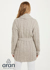 Shawl Neck Aran Belted Cardigan | Oatmeal