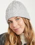 Aran Merino Wool Hat - Traditional Irish Cable Knit | Feather Grey - Clearance