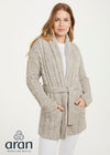 Shawl Neck Aran Belted Cardigan