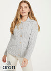 Belcarra Ladies Aran Cardigan | Feather Grey