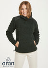 Women's Aran Cowlneck Sweater | Green