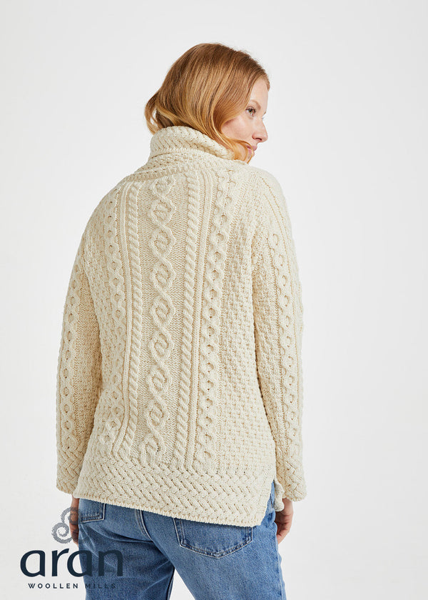 Belcare Ladies Aran Roll Neck Sweater | Natural