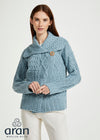 Patchwork Ladies Aran Cardigan | Mist Marl