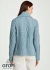 Patchwork Ladies Aran Cardigan | Mist Marl