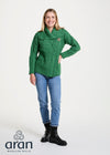 Patchwork Ladies Aran Cardigan | Green