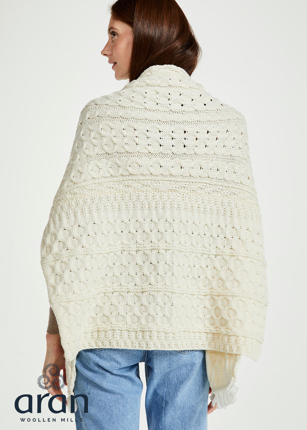 Aran Pocket Shawl | Natural