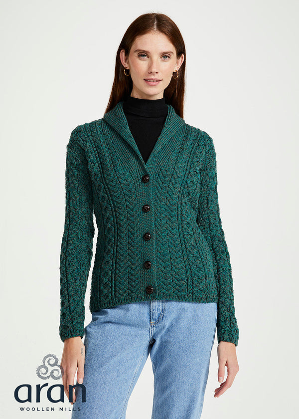 Shawl Collar Aran Cardigan