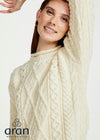 Roll Neck Aran Crew Sweater | Natural