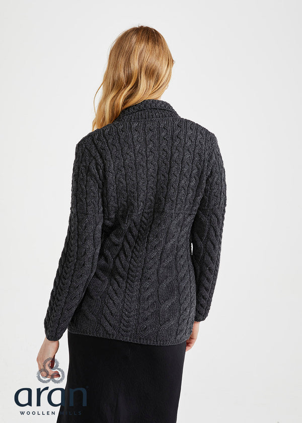 Merino Ladies Aran Cardigan