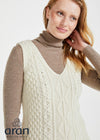 Aran Ladies Vest | Natural