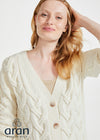 Downpatrick Ladies Aran Cardigan | Natural