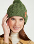 Aran Supersoft Merino Button Hat | Meadow Green