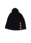 Aran Button Hat | Black