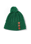 Aran Button Hat | Green