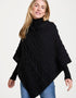 Aran Super Soft Poncho | Black
