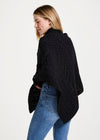 Aran Super Soft Poncho | Black