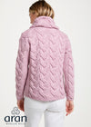 Aran Cowl Neck Chunky Sweater | Pink