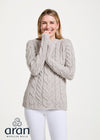 Listowel Ladies Aran Cabled Sweater | Oatmeal