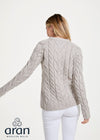 Listowel Ladies Aran Cabled Sweater | Oatmeal