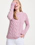 Women's Listowel Aran Cabled Sweater – Pink