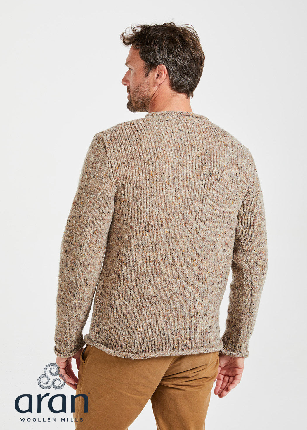 Tweed Roll Neck Mens Sweater