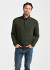 Aran Troyer Zip Sweater | Green