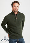 Aran Troyer Zip Sweater | Green
