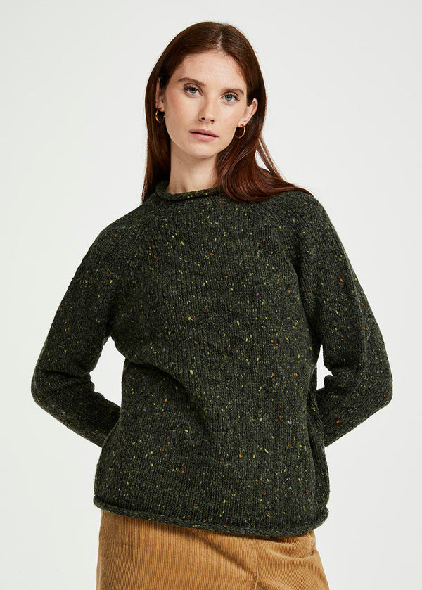 Ladies Donegal Roll Neck Sweater