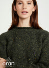 Ladies Donegal Roll Neck Sweater | Green