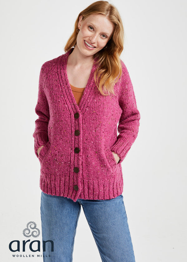 Ladies Tweed Cardigan | Pink