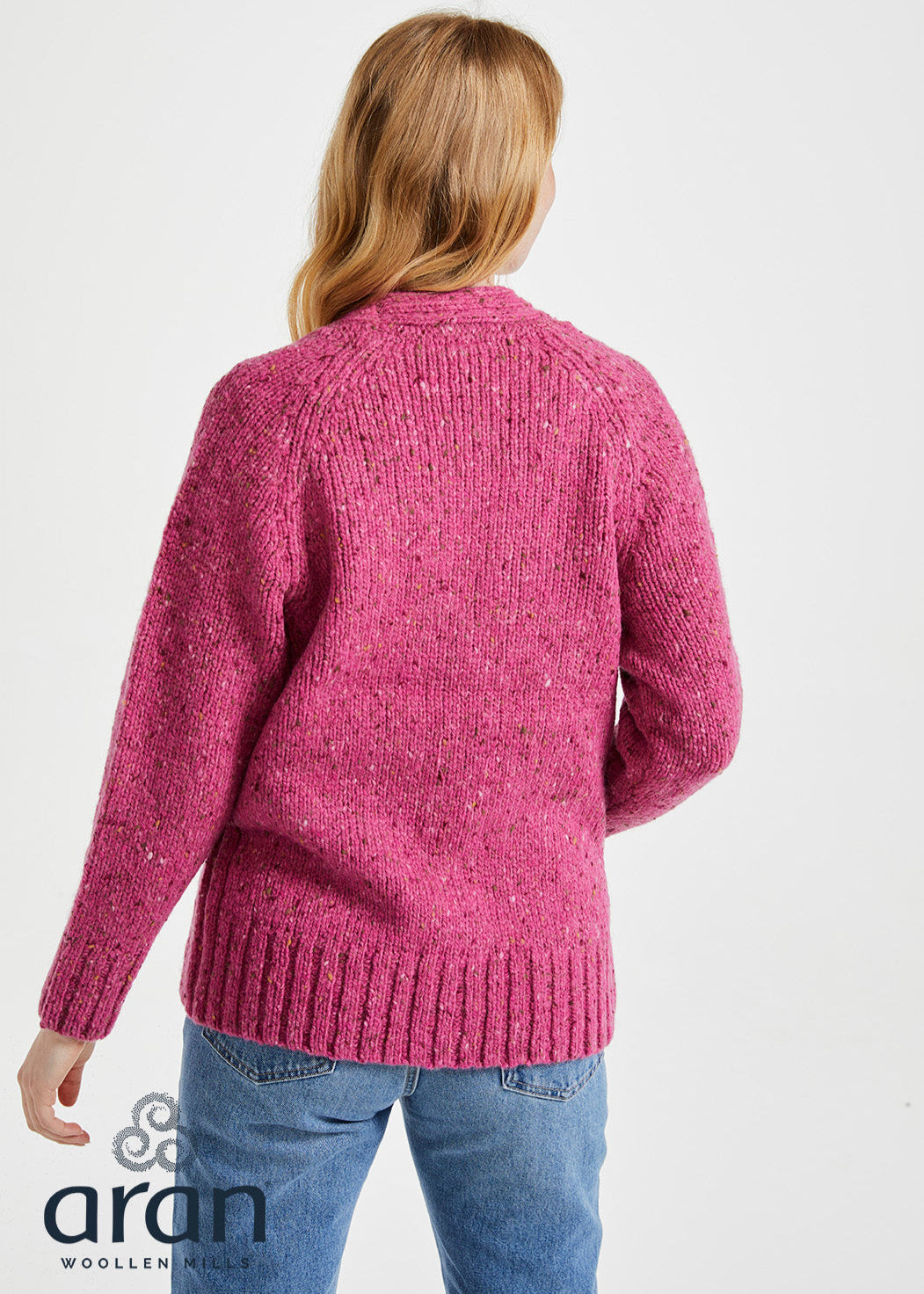 Ladies Tweed Cardigan | Pink