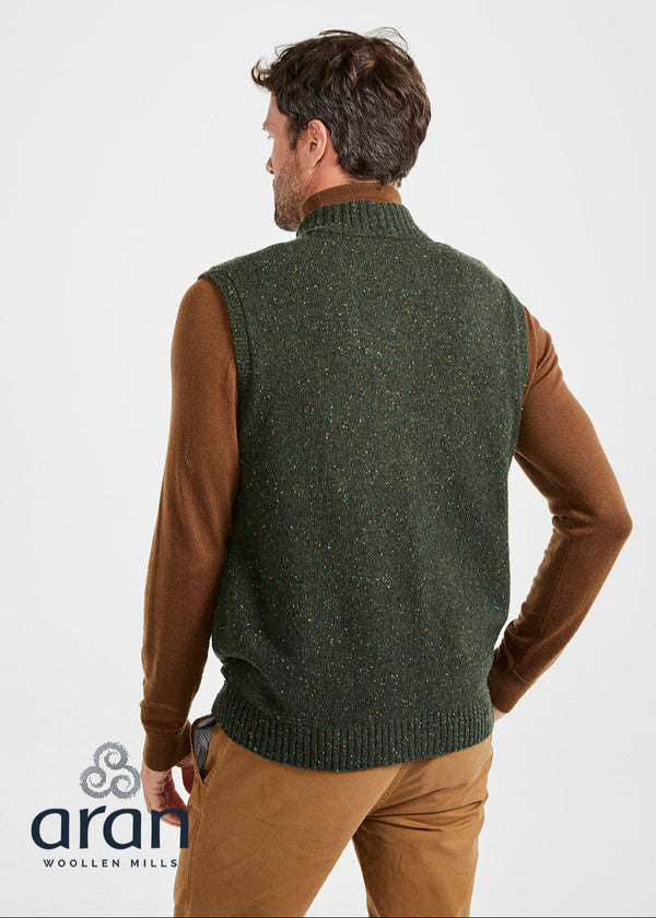 Men's Aran Nepped Gilet | Green