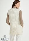 Ladies Handknit Aran Sleeveless Cardigan