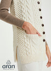 Ladies Handknit Aran Sleeveless Cardigan