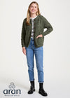 Handknit Aran Lumber Cardigan | Green