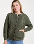 Handknit Aran Lumber Cardigan | Green