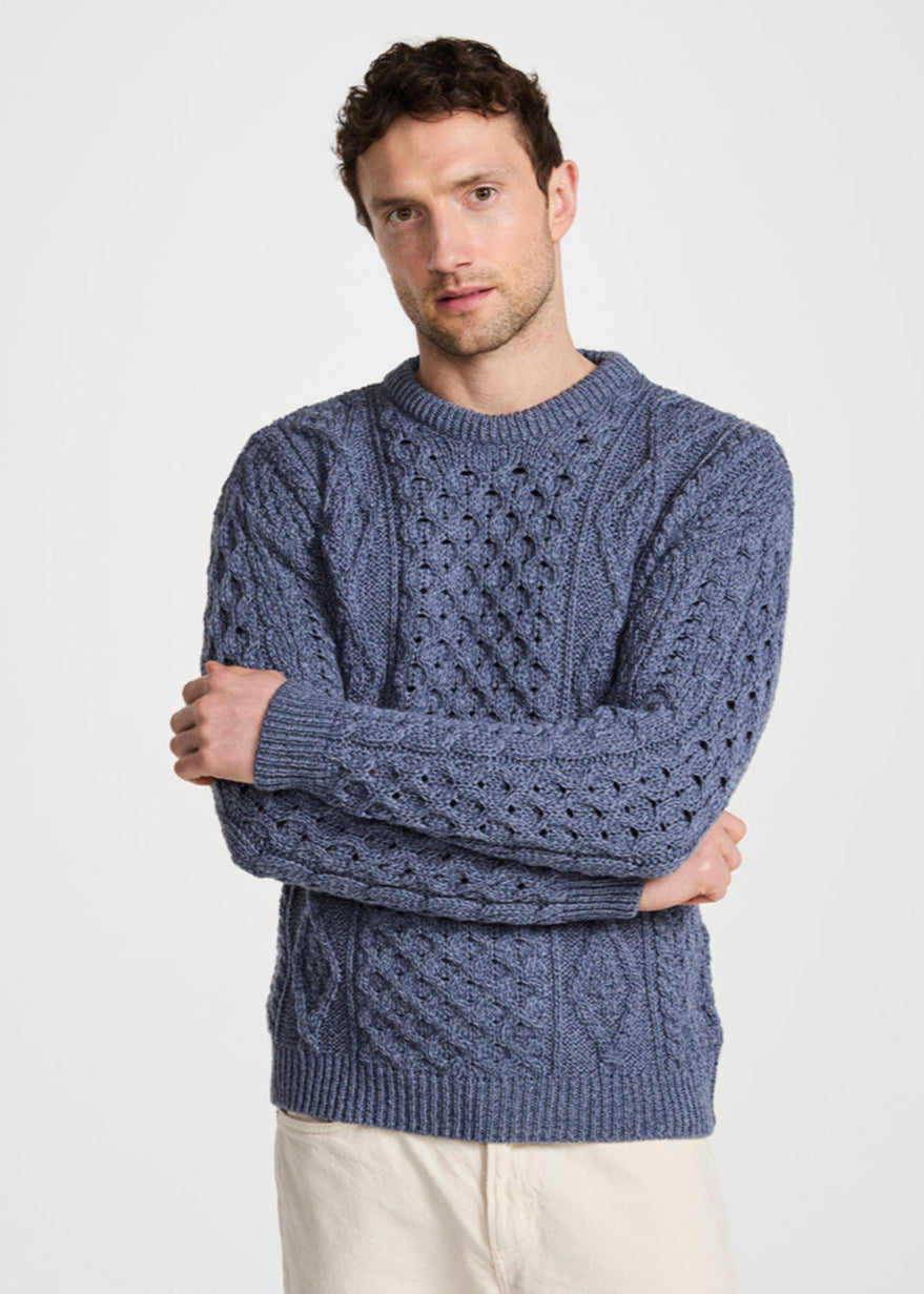 Aran Wool Sweater | Denim