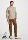 Aran Wool Sweater | Flecked Oatmeal
