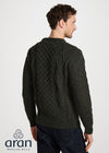 Aran Wool Sweater | Army Green